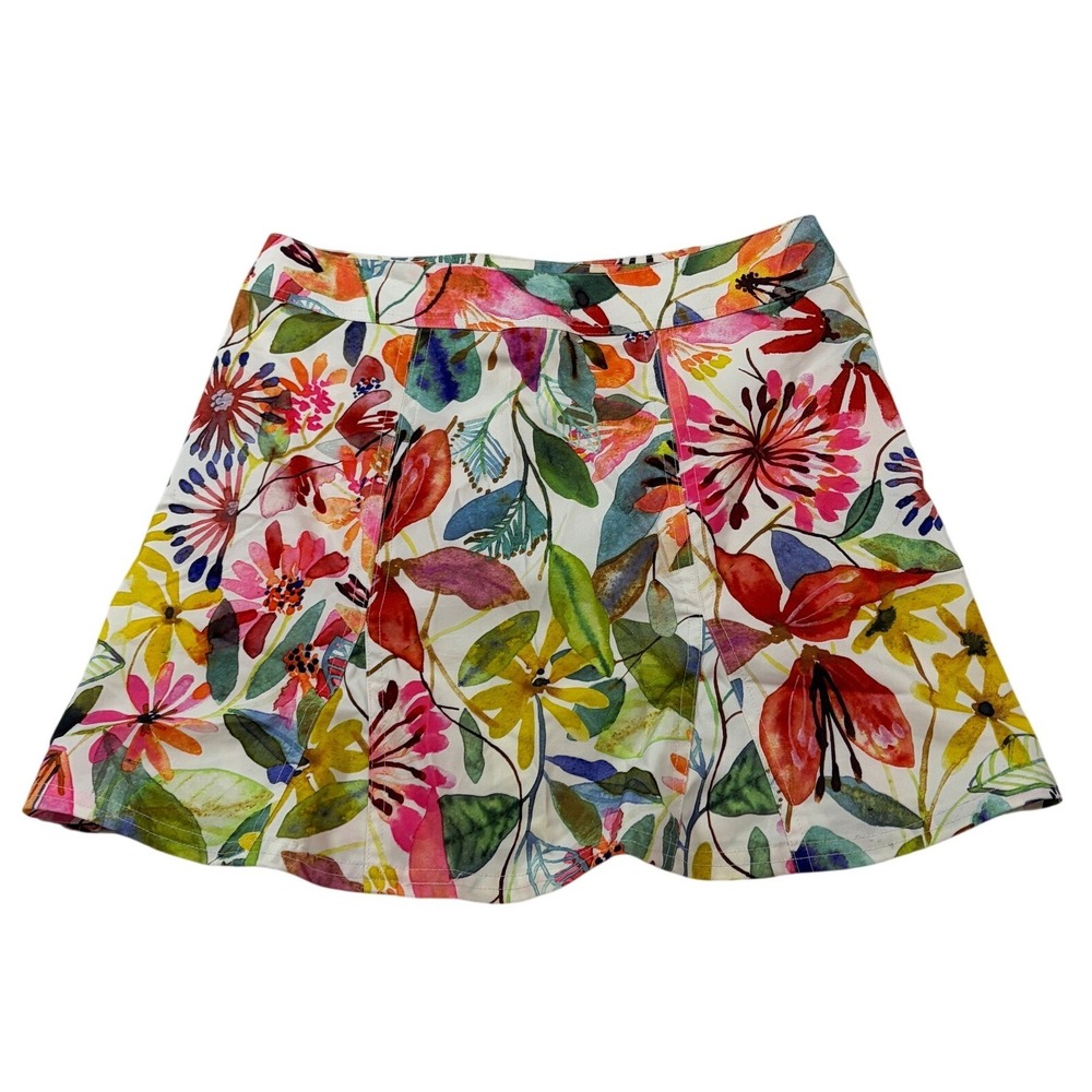 RipSkirt Hawaii Floral Wrap Skirt Small Multi Color Watercolor Botanical Mini